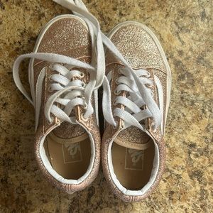Vans kid shoes size 12. Gold glitter.